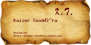 Kaizer Teodóra névjegykártya